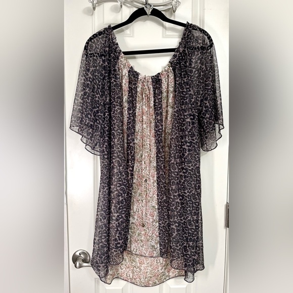 Kori Tops - Floral Leopard Tunic